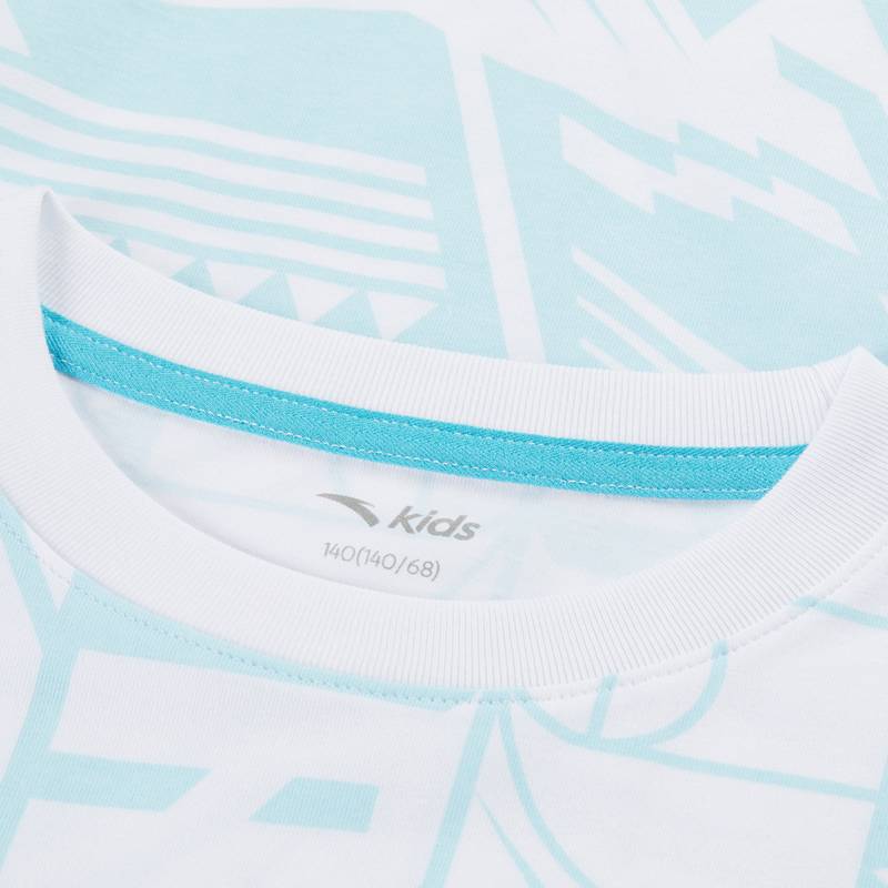 Anta children's children's clothing 2024 summer basketball ice cotton knitted short -sleeved T -shirt half -sleeved round neck 352421103