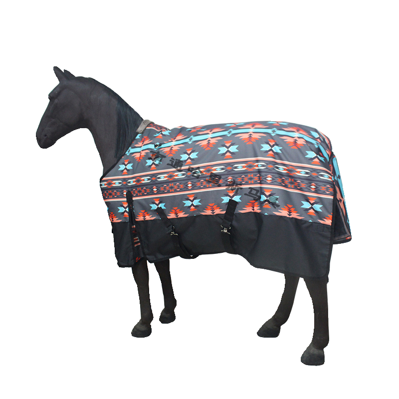 Factory direct sales in winter plus cotton 1200D printed horse clothing waterproof and breathable without sweating, split -to -chimin neck neck can be demolished