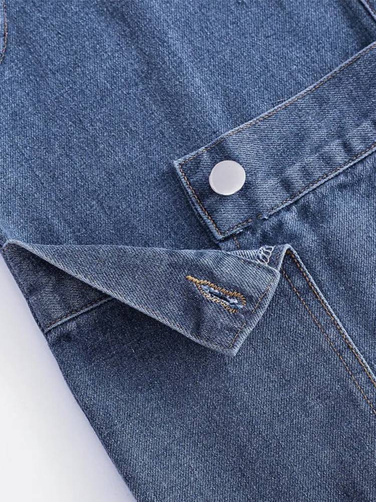 Large pocket versatile denim vest jacket female spring and autumn 2024 new Korean version loose and thin horse clip outside