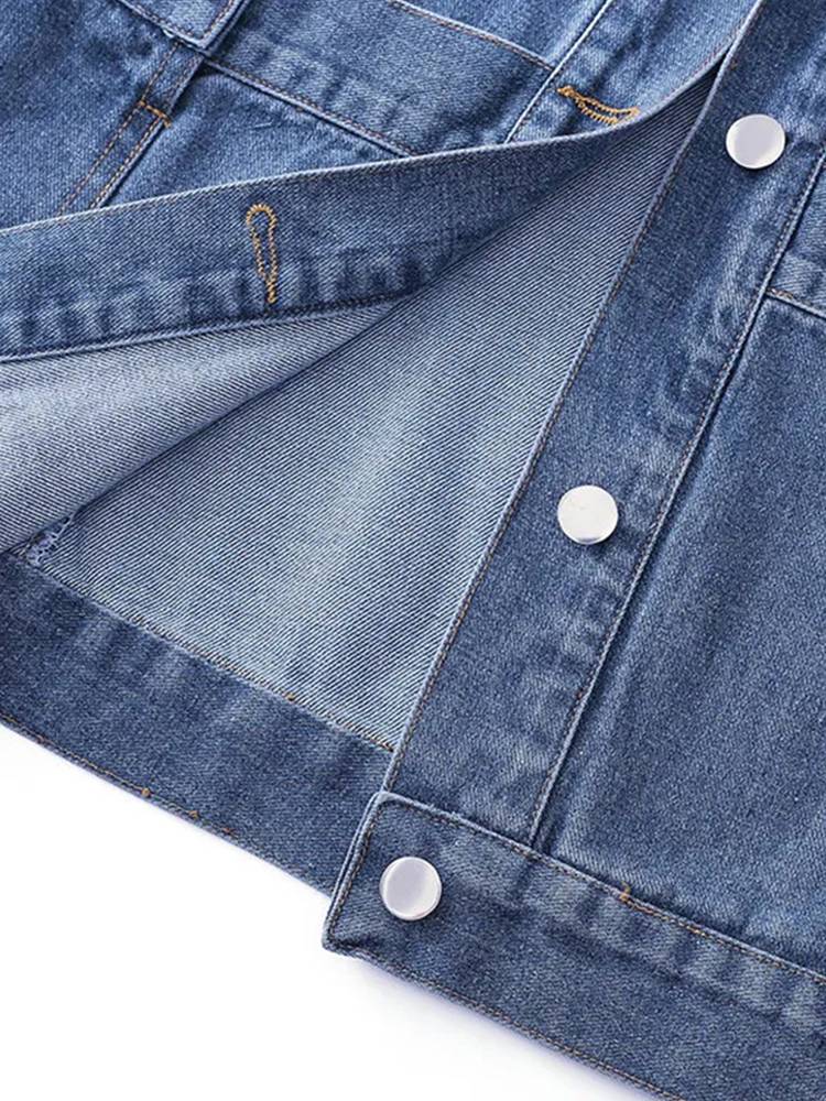 Large pocket versatile denim vest jacket female spring and autumn 2024 new Korean version loose and thin horse clip outside