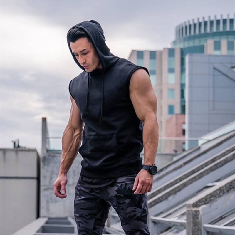 Fitness International Sports Short -sleeved T -shirt Men's Shoulder Holding Holding Jersey Vest vest vest, iron muscle tide brand top size