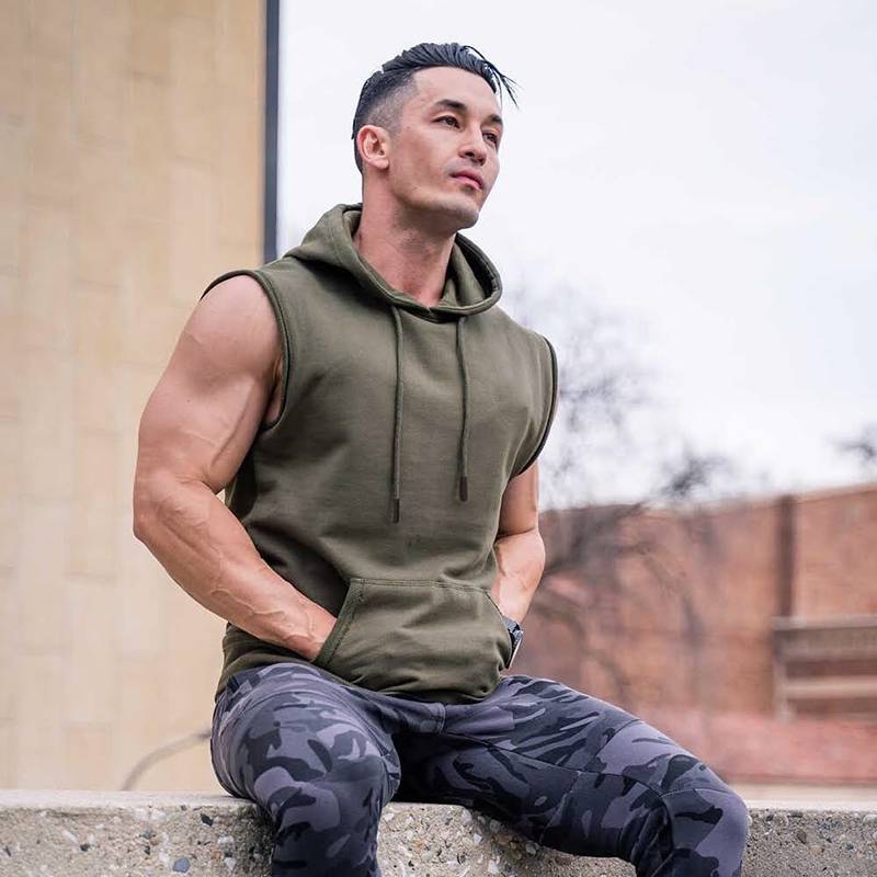 Fitness International Sports Short -sleeved T -shirt Men's Shoulder Holding Holding Jersey Vest vest vest, iron muscle tide brand top size