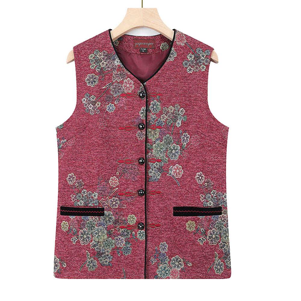 The elderly spring vest female grandma vest mother Kan shoulder old man clothes spring and autumn wife clip top coat