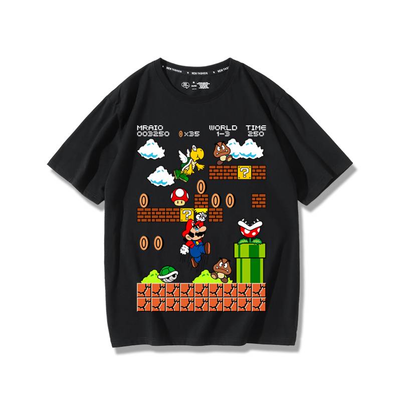SUPER MARIE T-SHIRT MARIO'S JOINT CLOTHES ARE A RETROGRADE, LOOSE, AND SIMPLE COTTON SHORT SLEEVE