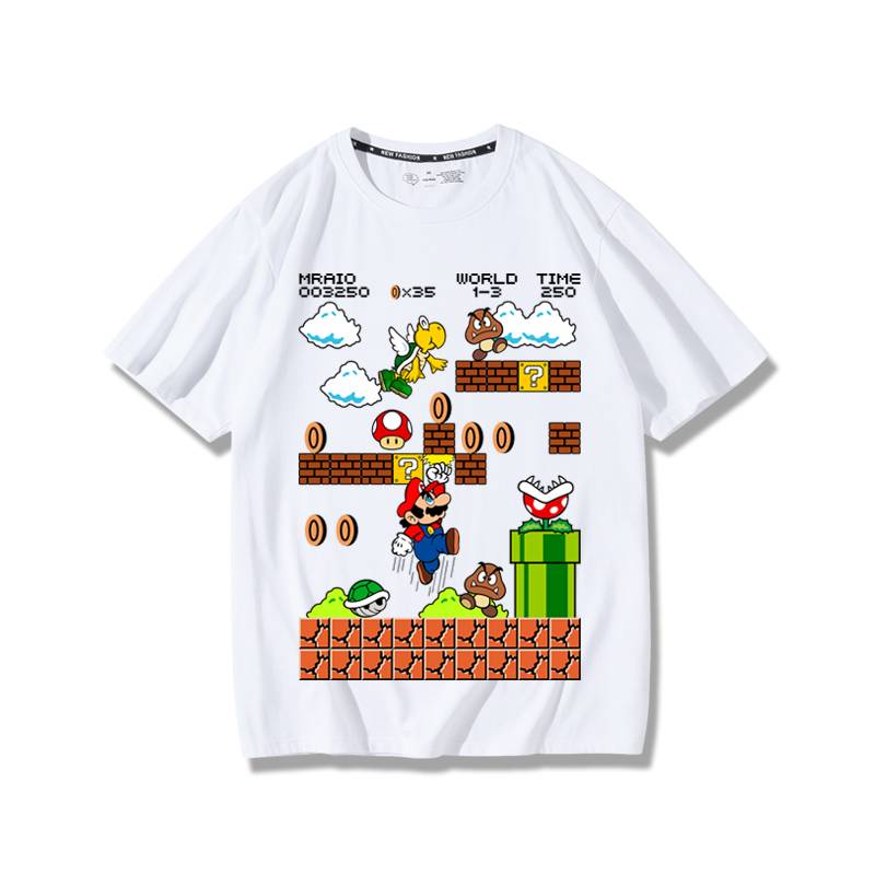 SUPER MARIE T-SHIRT MARIO'S JOINT CLOTHES ARE A RETROGRADE, LOOSE, AND SIMPLE COTTON SHORT SLEEVE