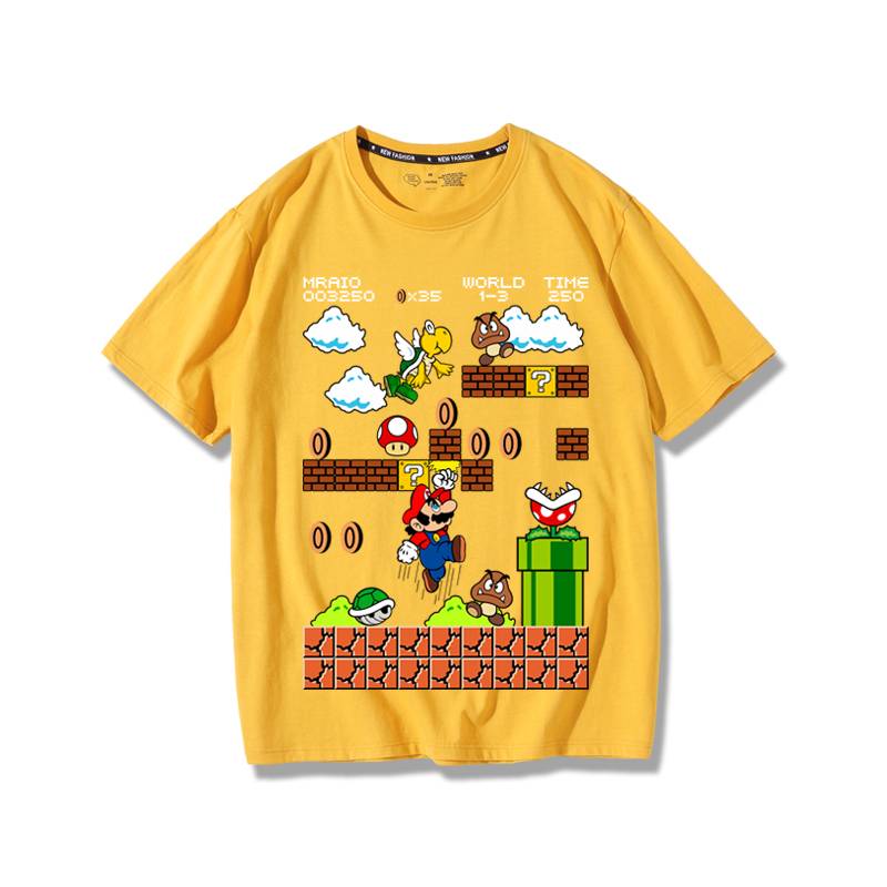 SUPER MARIE T-SHIRT MARIO'S JOINT CLOTHES ARE A RETROGRADE, LOOSE, AND SIMPLE COTTON SHORT SLEEVE