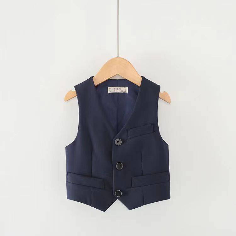 Boys' Dress suit Vests Black Girl Vest outer Hidden Blue Children's Gott