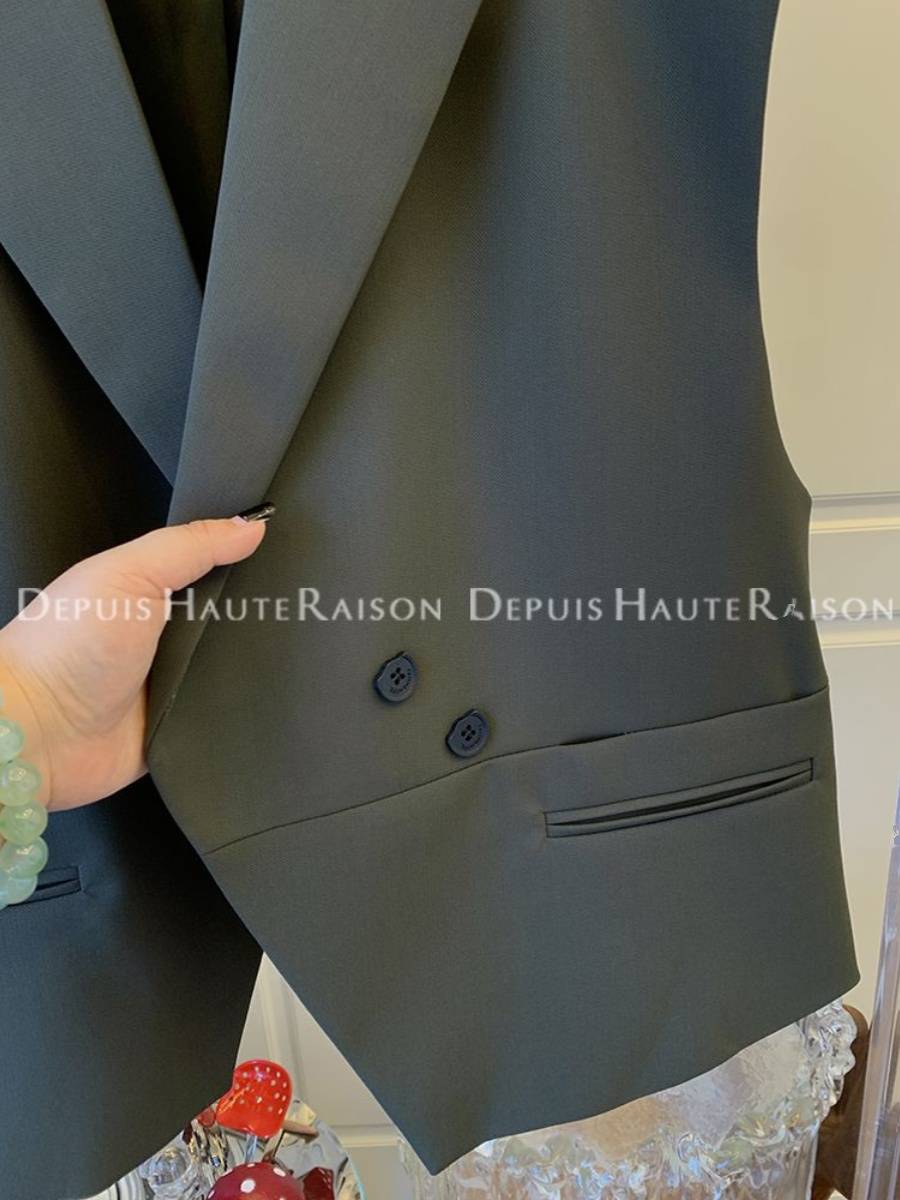 Extra 300 catties of European goods high -level sensor sugar horses clip vest top men's irregular hem jacket 2