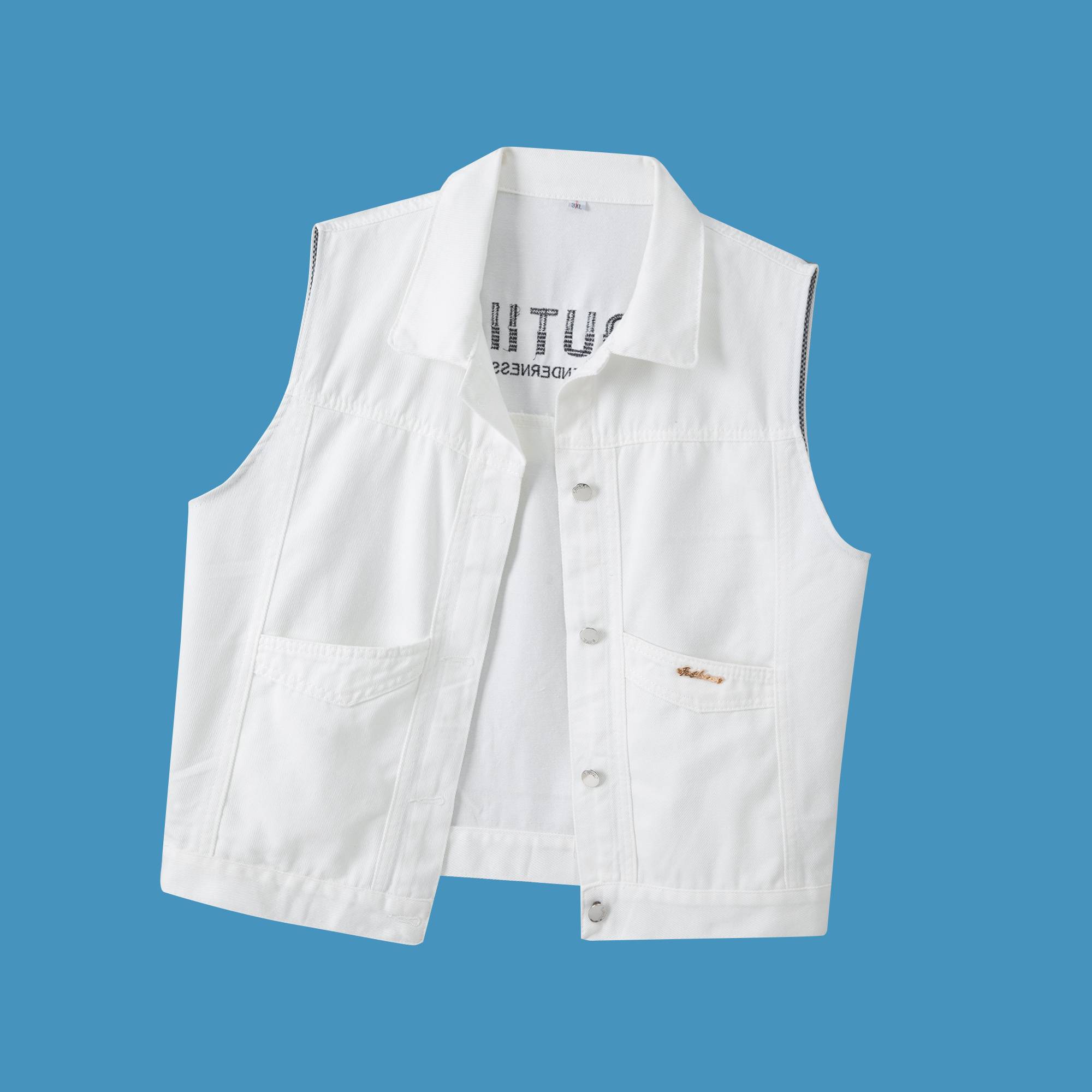 Denim vest men and women 2024 spring and summer new style is thin and thin, wearing wild short shirt vest jacket men