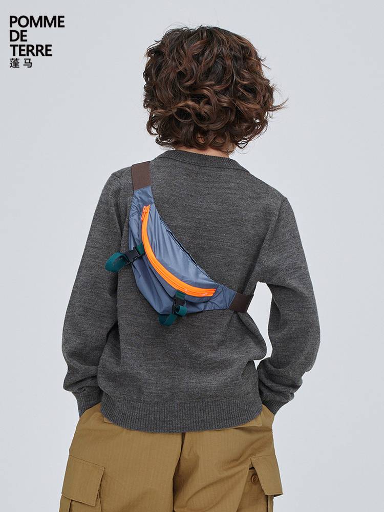 Pomme Pongma Shoulder Bags Leisure Sports contrasting mesengers spring autumn, male girl, Jiangnan Big children
