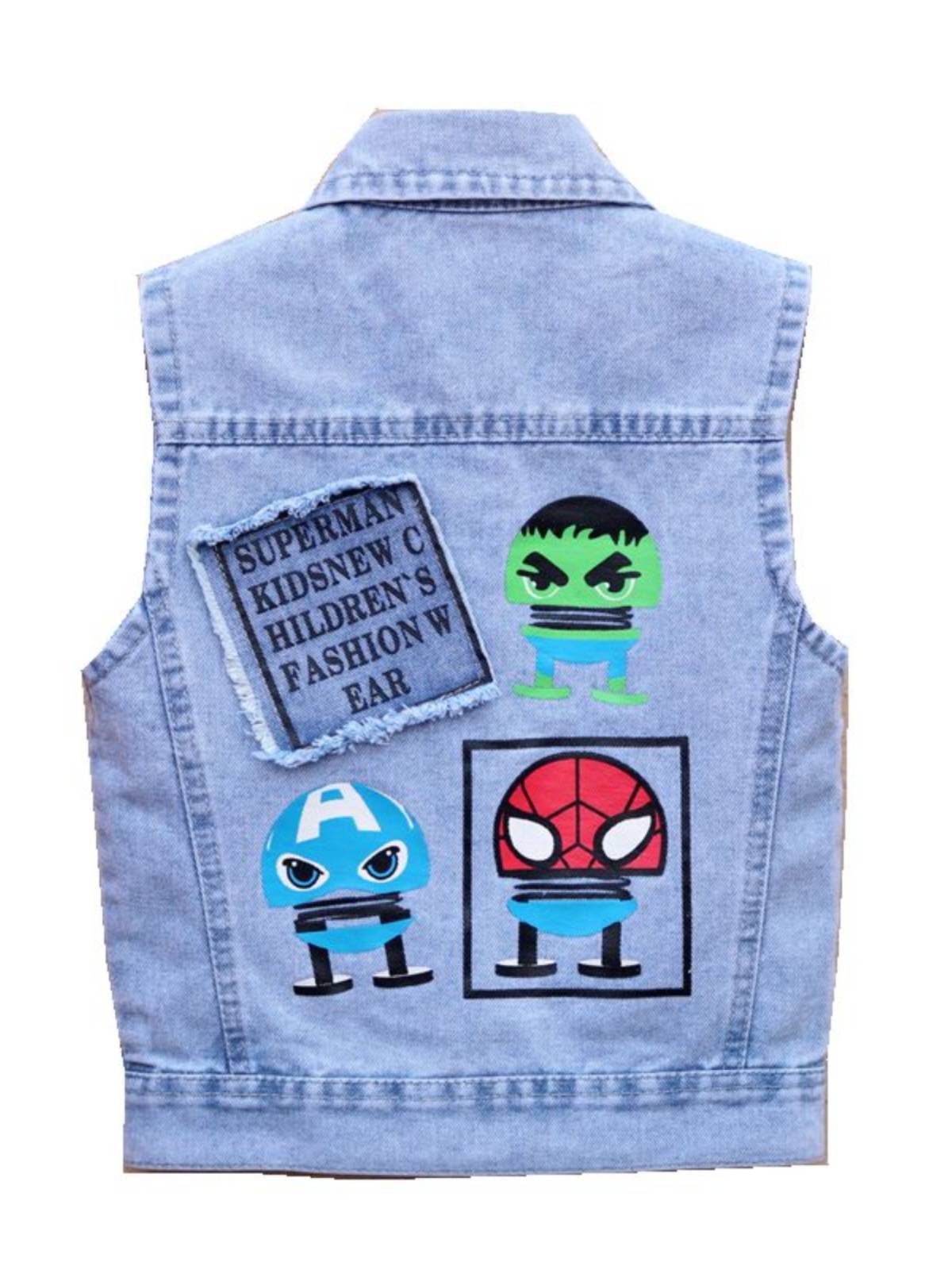 Children's vest spring, summer, autumn baby 4 denim 3 years old 1 cardigan 0 thin version 5 Korean version 2 boy spring female baby vest