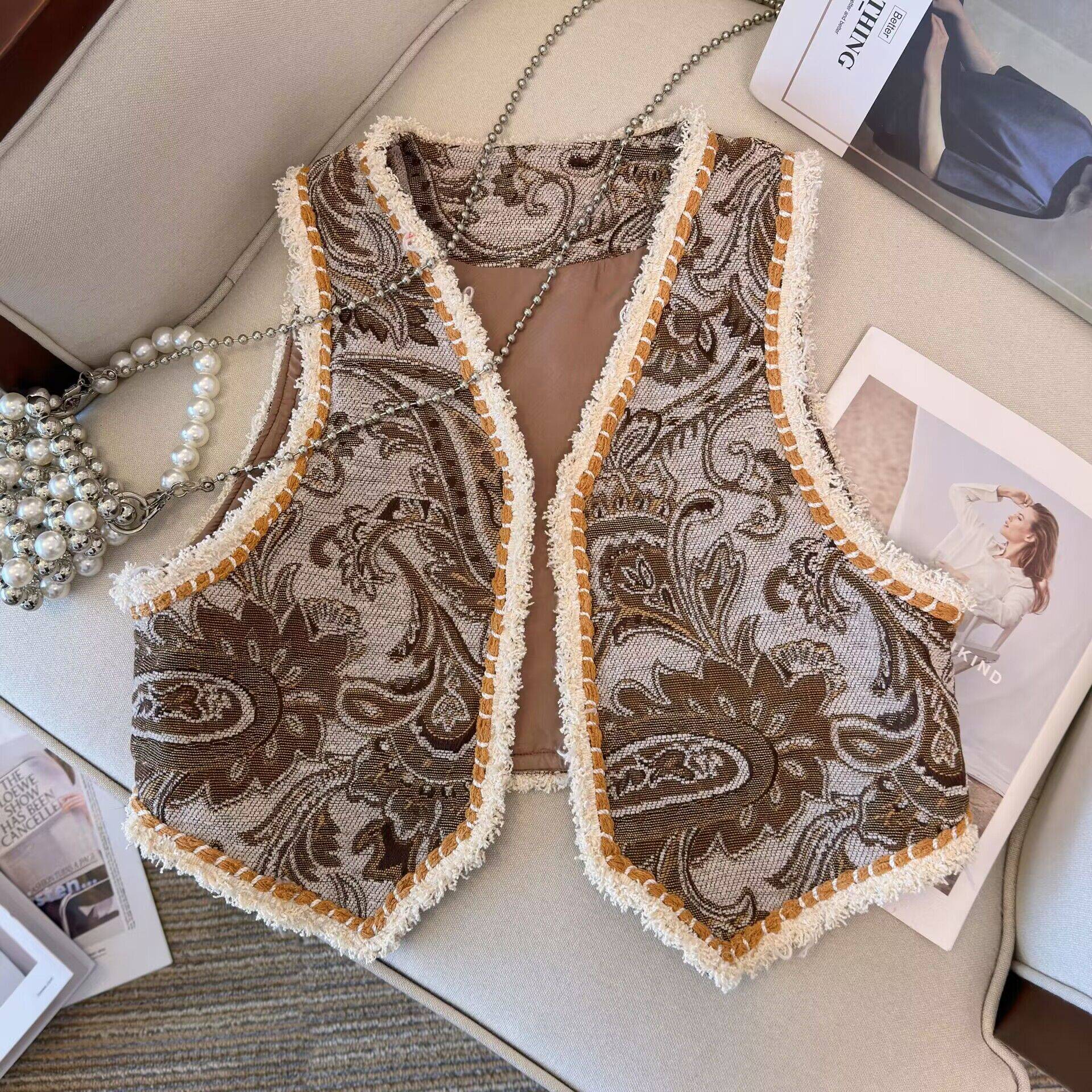 Xinjiang Greater Northwest Tibet Tibetan Tibetan Style Blossom Embroidery Vests Cambrian Cardigan outside the shoulder