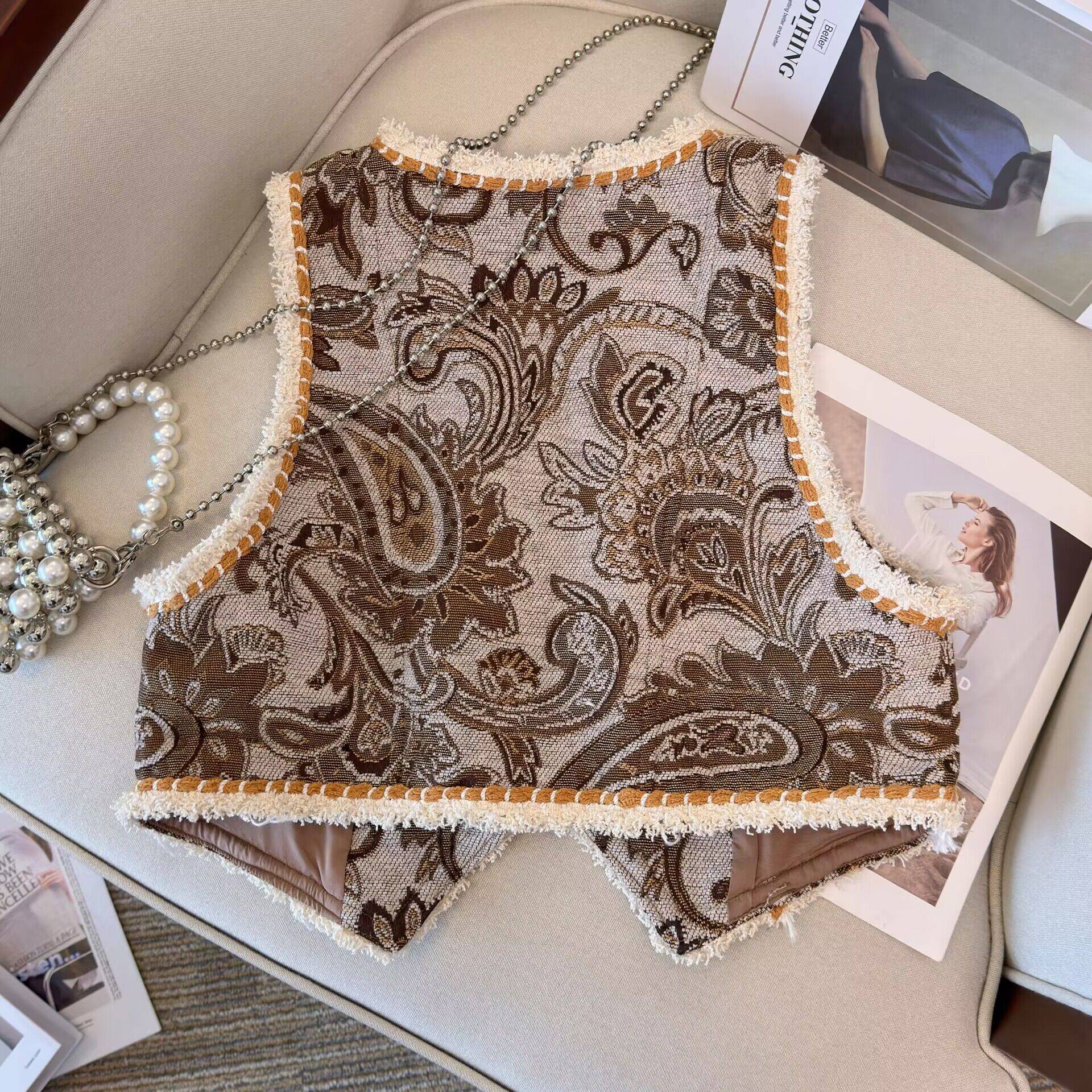 Xinjiang Greater Northwest Tibet Tibetan Tibetan Style Blossom Embroidery Vests Cambrian Cardigan outside the shoulder