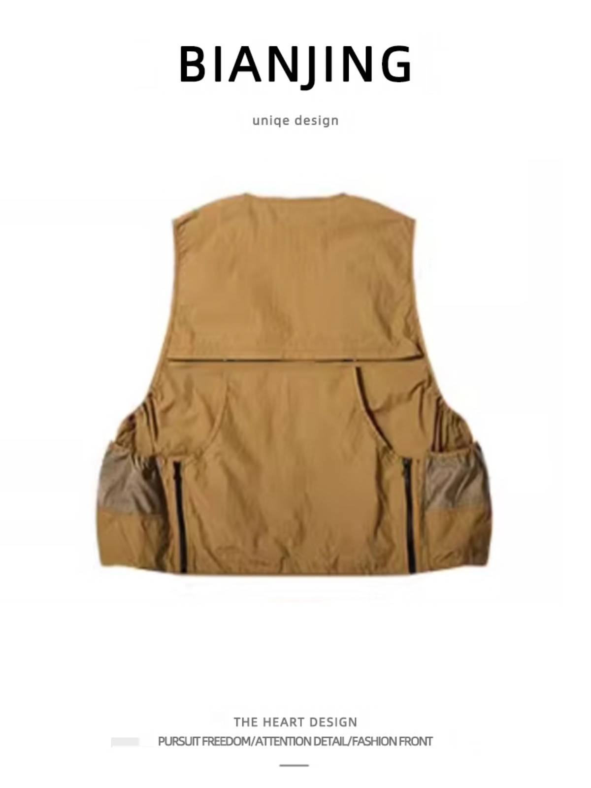Japanese mountains outdoor multi -pocket demolition workpiece vest men and women high street casual and handsome versatile outer coat
