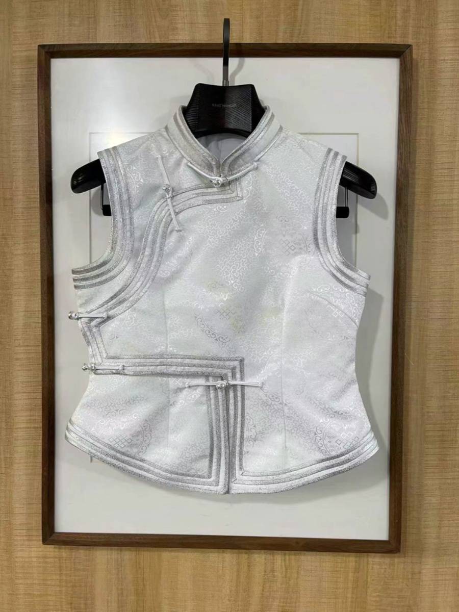 Lead the Mongolian clothing vest daily four seasons short Mongolian shoulder women's full horse clip top
