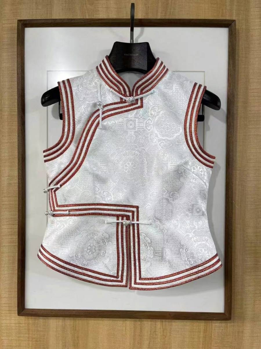 Lead the Mongolian clothing vest daily four seasons short Mongolian shoulder women's full horse clip top