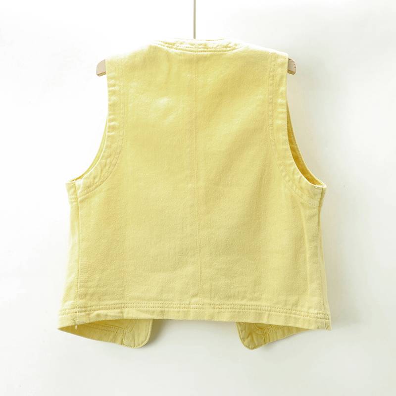 2024 spring and summer new versatile denim horsema short -lasting small vest horses pinhon shoulder top jacket