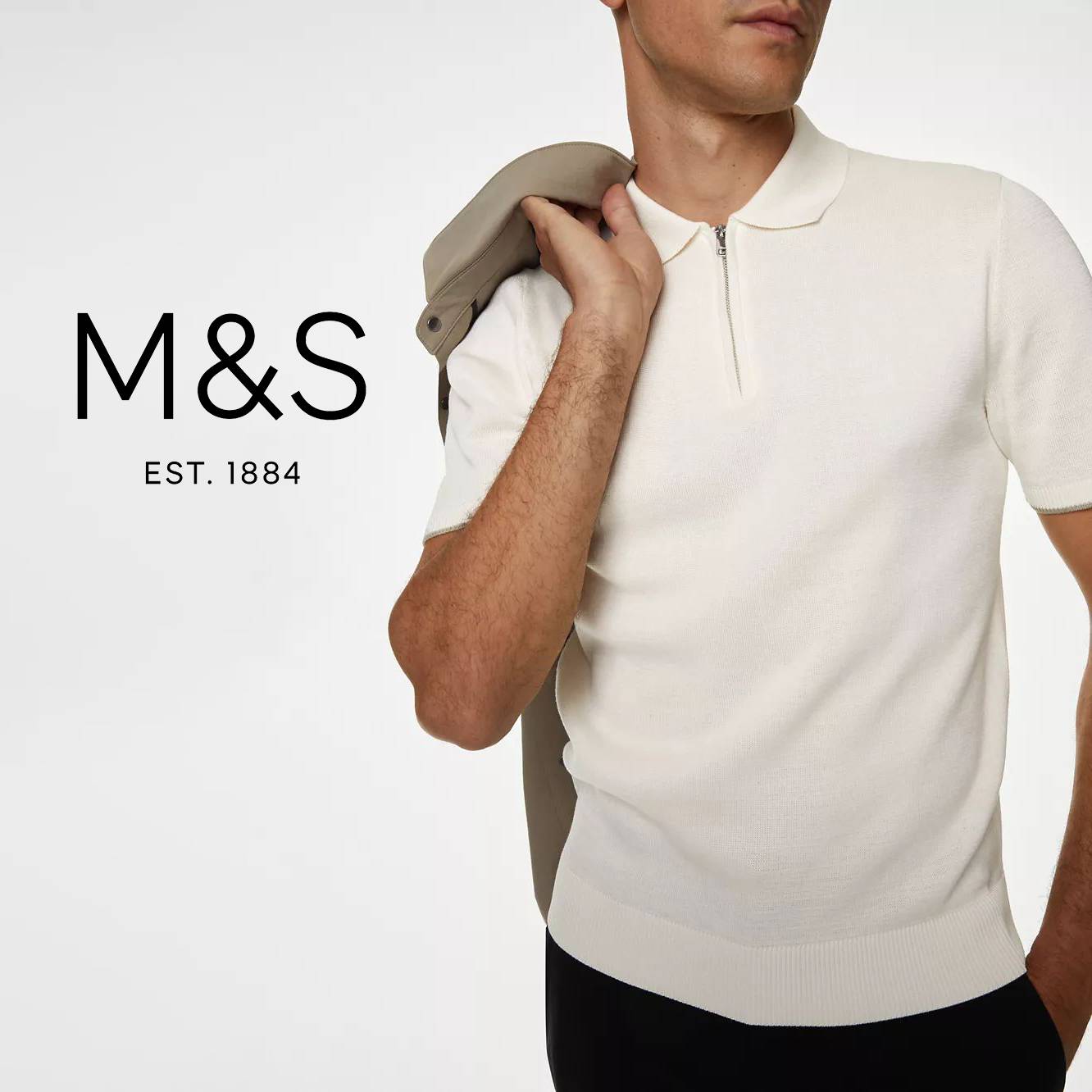 MS Martha British purchasing men's zipper collar short -sleeved POLO shirt casual shirt top