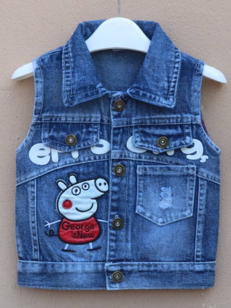 Children's vest spring, summer, autumn baby 4 denim 3 years old 1 cardigan 0 thin version 5 Korean version 2 boy spring female baby vest