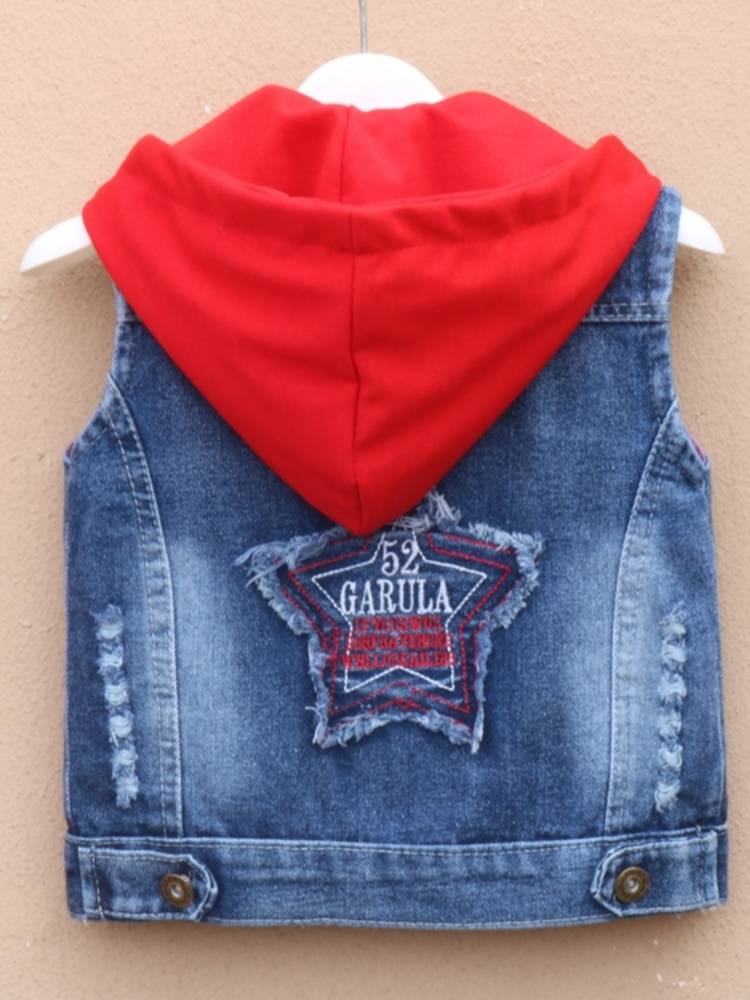 Children's vest spring, summer, autumn baby 4 denim 3 years old 1 cardigan 0 thin version 5 Korean version 2 boy spring female baby vest