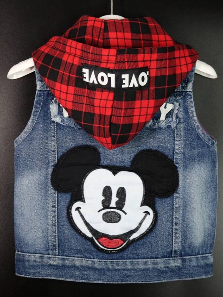 Children's vest spring, summer, autumn baby 4 denim 3 years old 1 cardigan 0 thin version 5 Korean version 2 boy spring female baby vest