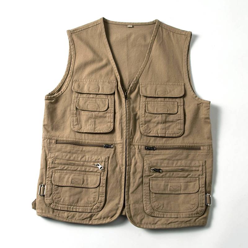 American retro multi -pocket worker vest tide men's sports machine energy sleeveless ins vest, shoulder jacket