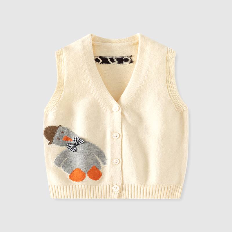 Children's vest thin spring and autumn infant sweater boys fashionable shoulder shoulder girls vest baby knitted horses clip