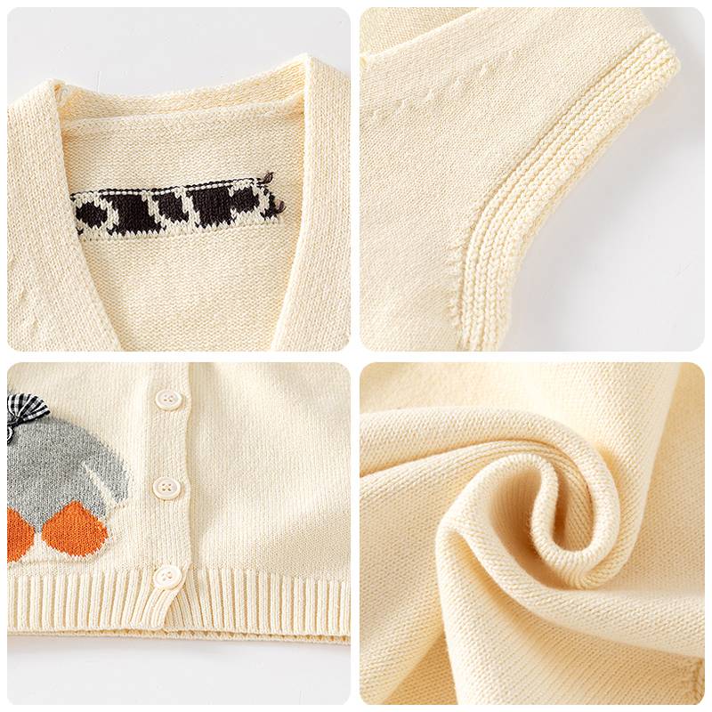 Children's vest thin spring and autumn infant sweater boys fashionable shoulder shoulder girls vest baby knitted horses clip