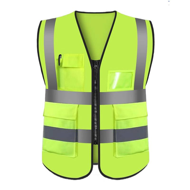 Reverse light safety vest construction safety officer fluorescent yellow vest work service men's anti -light jacket custom print logo