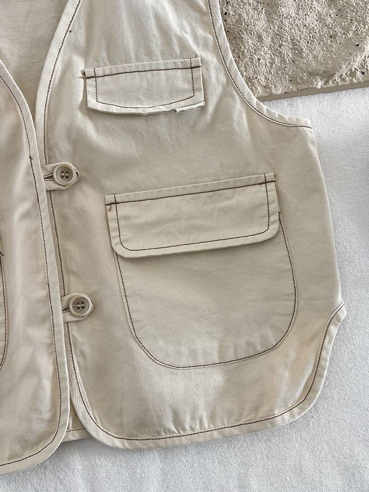 Boys in summer retro workers 2024 new children's pure cotton jackets Small and young children top male baby summer dress