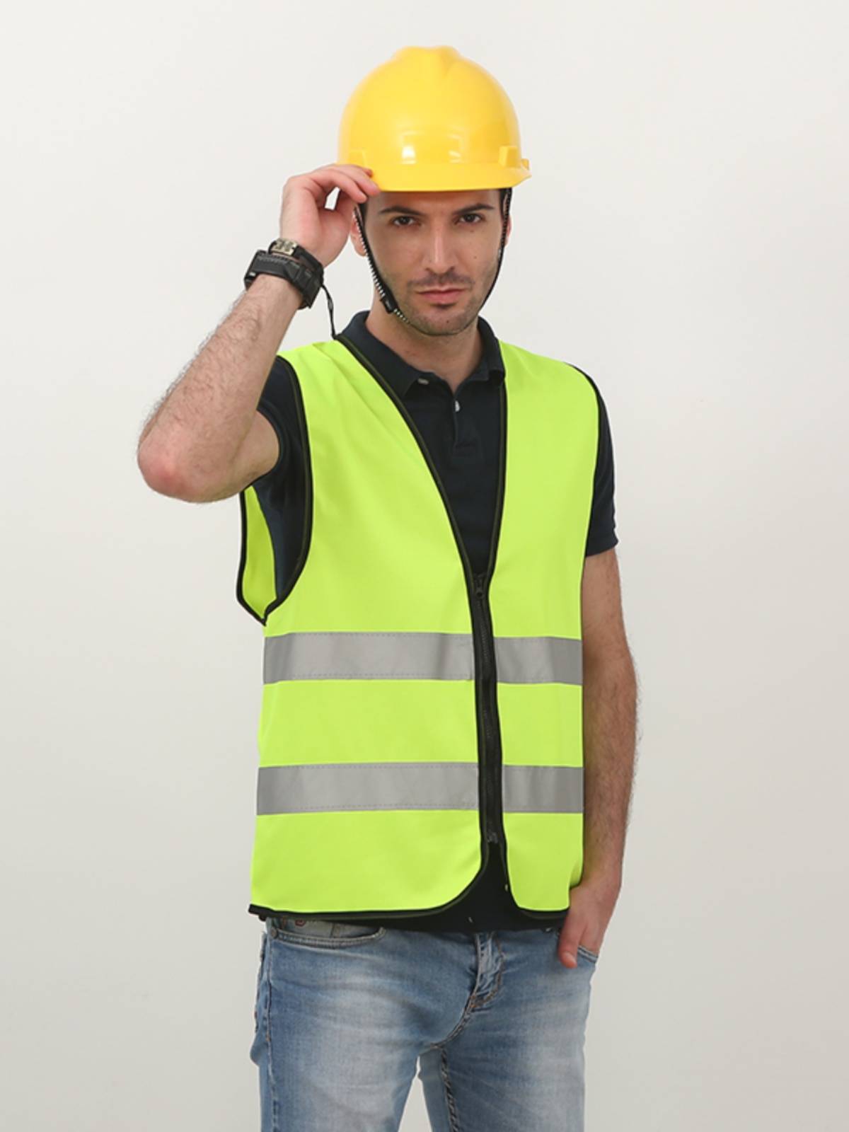 Reflective vest vest, reflective jacket outer luminous luminous flooding fluorescent clothing driver safety service sanitation workers zipper zipper