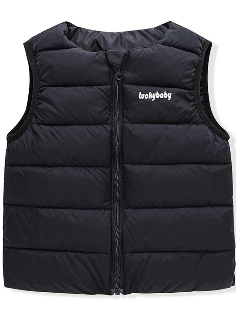 Autumn and winter new children's down cotton vest boys and girls wearing cotton vests, babies, thick warm clothing horses