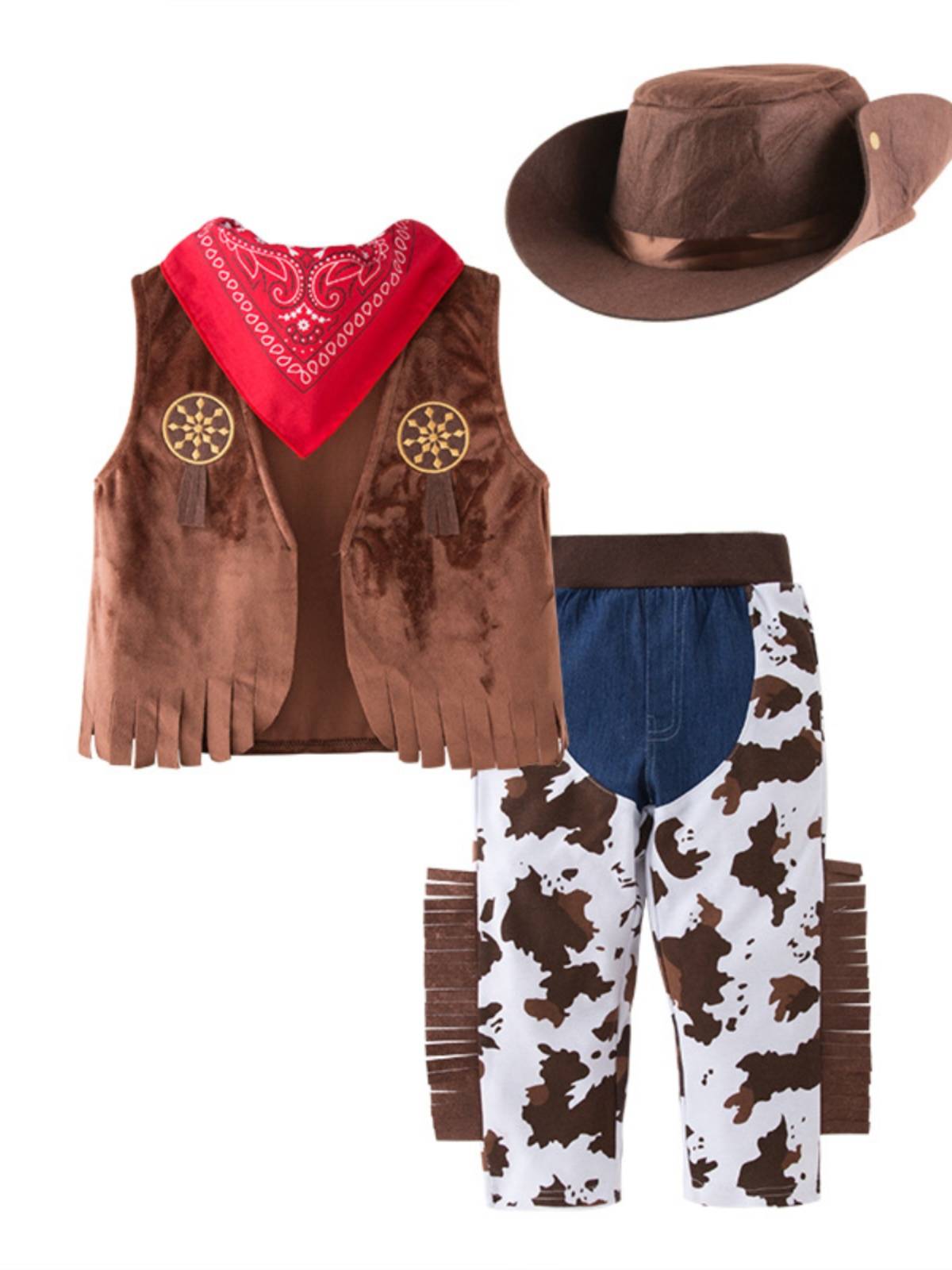 Halloween clothing children Cosplay clothing boys vest set Kindergarten western denim performance clothing