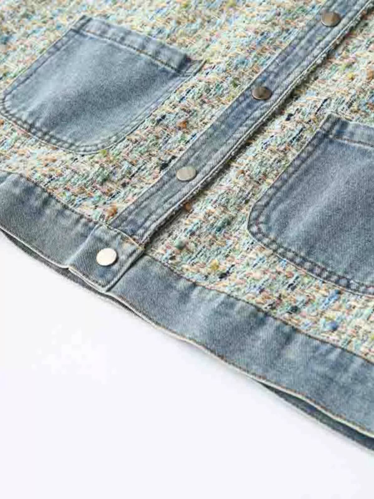 Large size women's fat MM small incense wind denim vest women's sleeveless qi shirt stacked through horse clamp popular sleeveless jacket