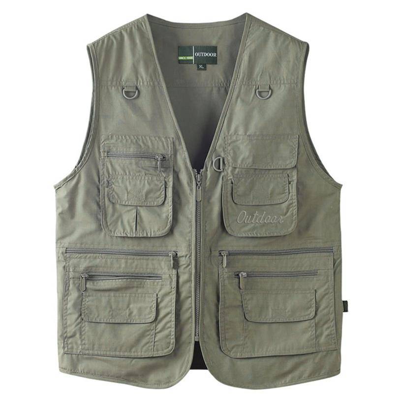 Multi -pocket Dad Father Vests Palental Leisure Casual Casual Shoulder Middle -aged Men Male Fishing Vests Shoulder Shop