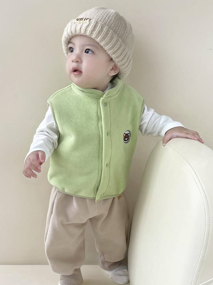 Spring and autumn children's vest baby in winter warming vests, boys and children with velvet jackets 0-1-3 Children's clothes