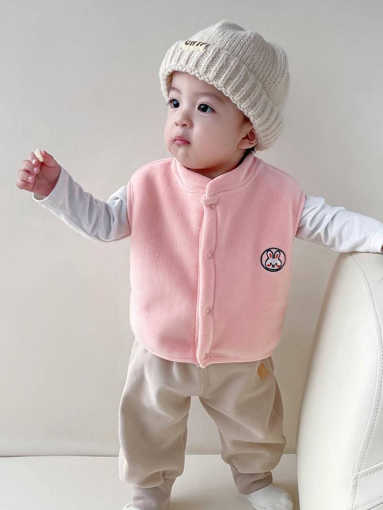 Spring and autumn children's vest baby in winter warming vests, boys and children with velvet jackets 0-1-3 Children's clothes