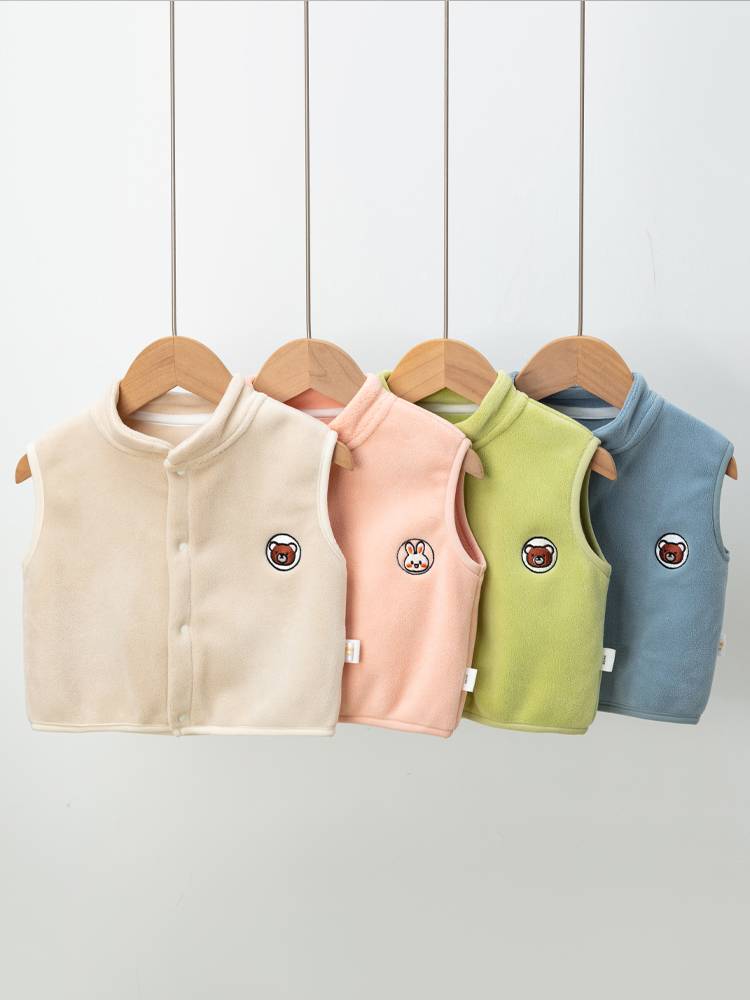 Spring and autumn children's vest baby in winter warming vests, boys and children with velvet jackets 0-1-3 Children's clothes