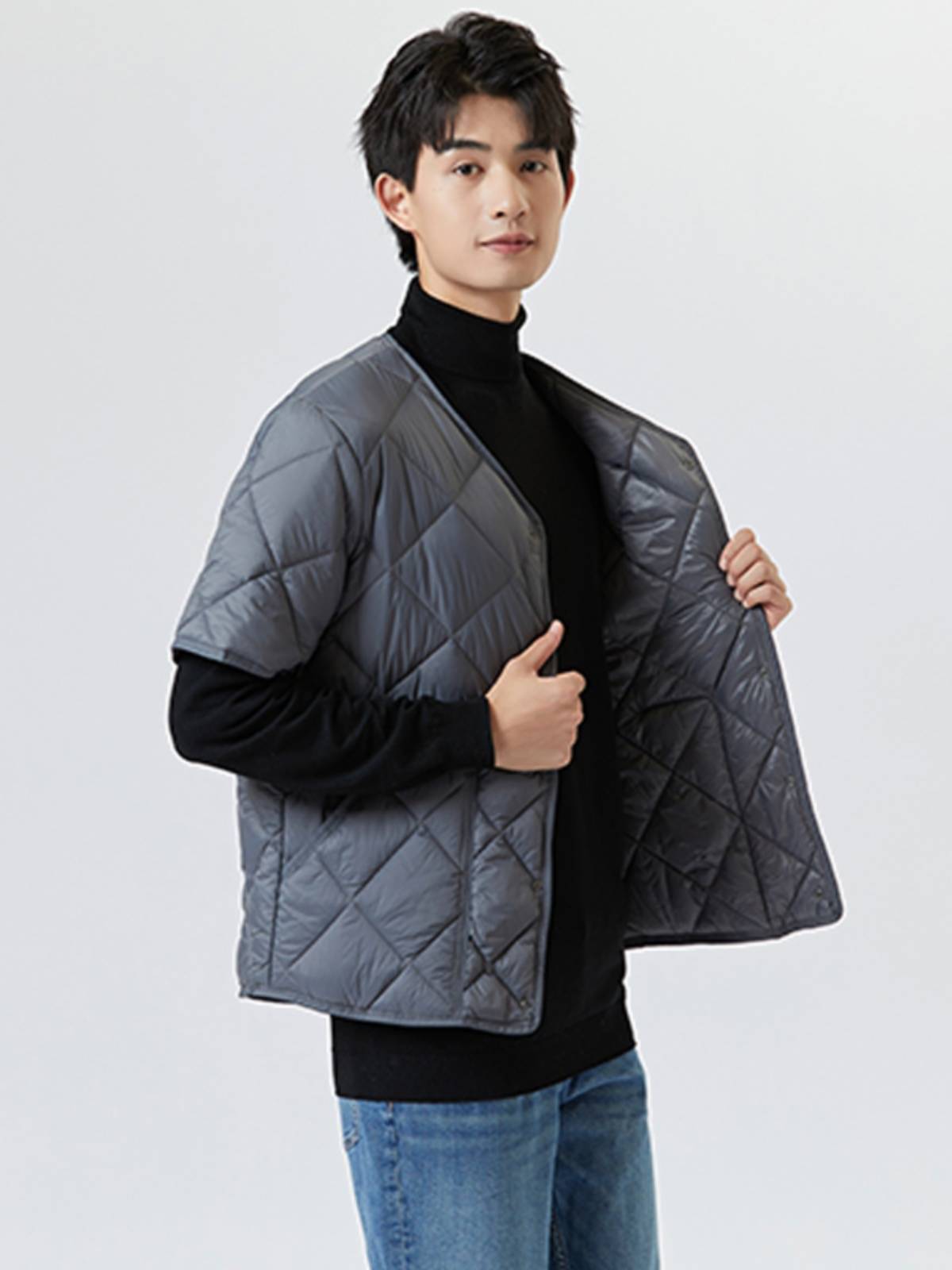 Plel cotton vest men wearing plus velvet thickened vest Dad half -sleeved shoulder horses, biliary cotton clothes, shoulder