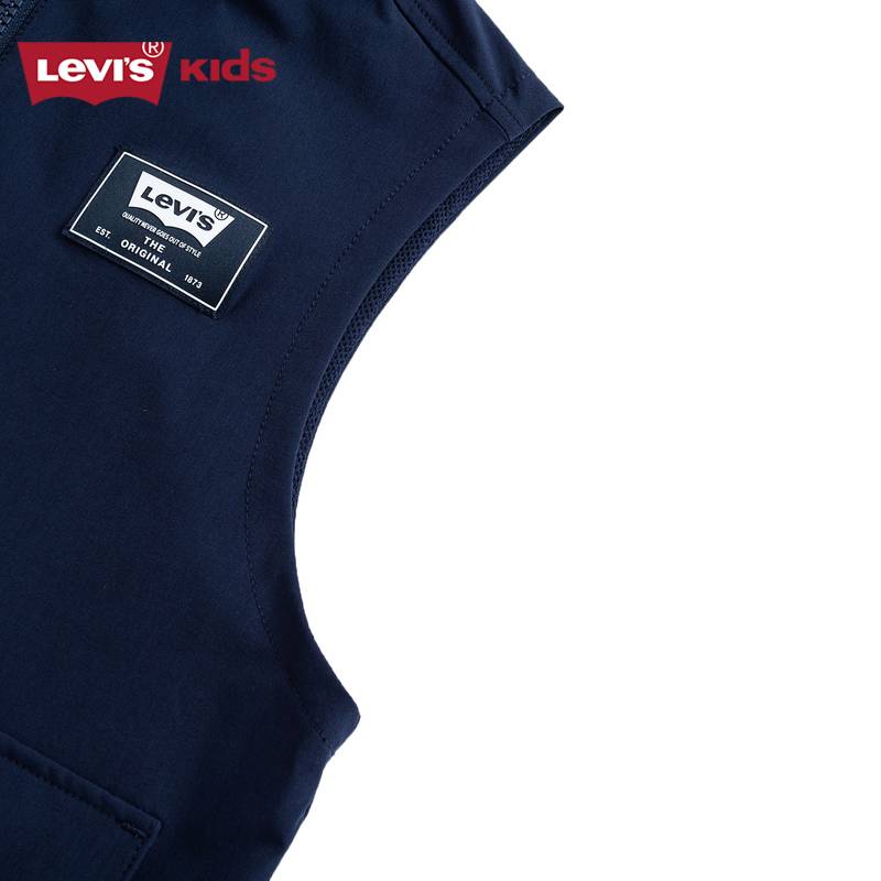 Levis Levis Children's Children's Following Fold Vest 2023 Autumn New Products Spring Multi -Pocket Sleeveless Top