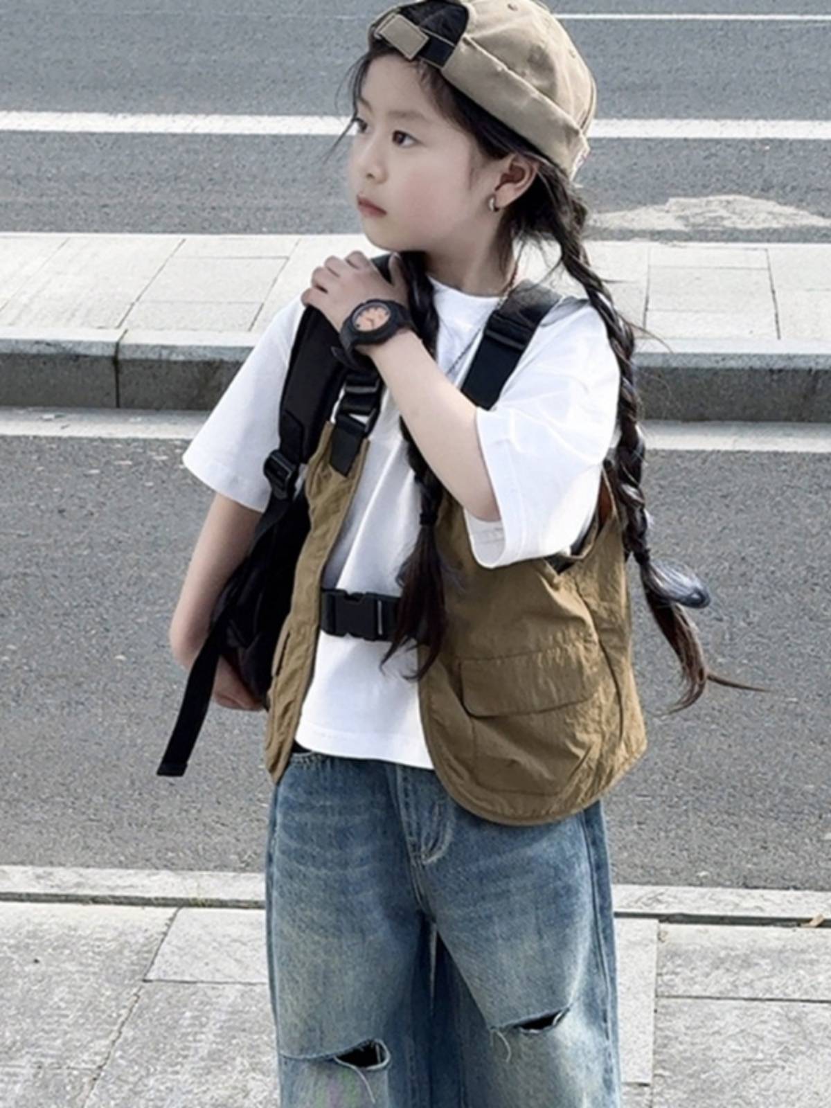 Children's Mountains Outdoor Vetener Functional Ownership Insty Summer New Children's Flexible Boy Girl Vest Jacket Jacket
