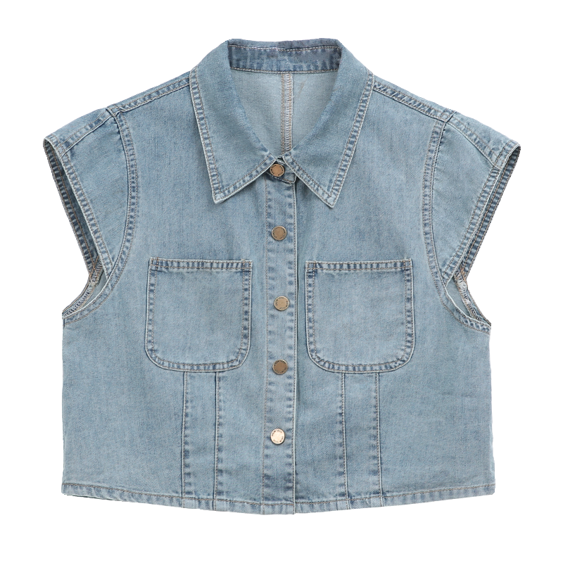 Summer thin sleeveless denim outer female 2024 new small small tales, shoulder vest vest vest vests with dress