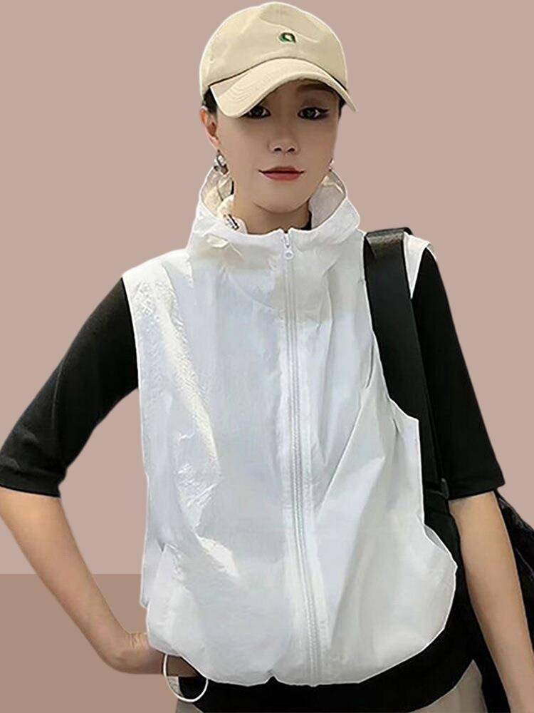 The sunscreen girl, 2024 summer, a new tan coat, a large, thin hat and coat