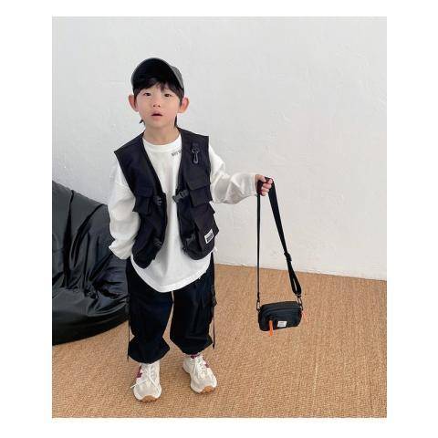 Children's clothing vest children's children outside the baby to install baby loose short -sleeved top children's vest boys street dance vest