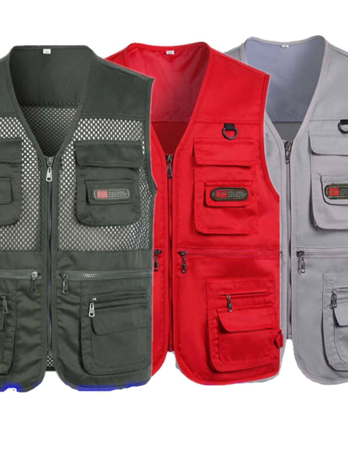 Spring and Summer Thin Web Vested Mountaineering Mountaineering Large Slim Multi -Pocket Function outside wearing male photography fishing vests shoulders