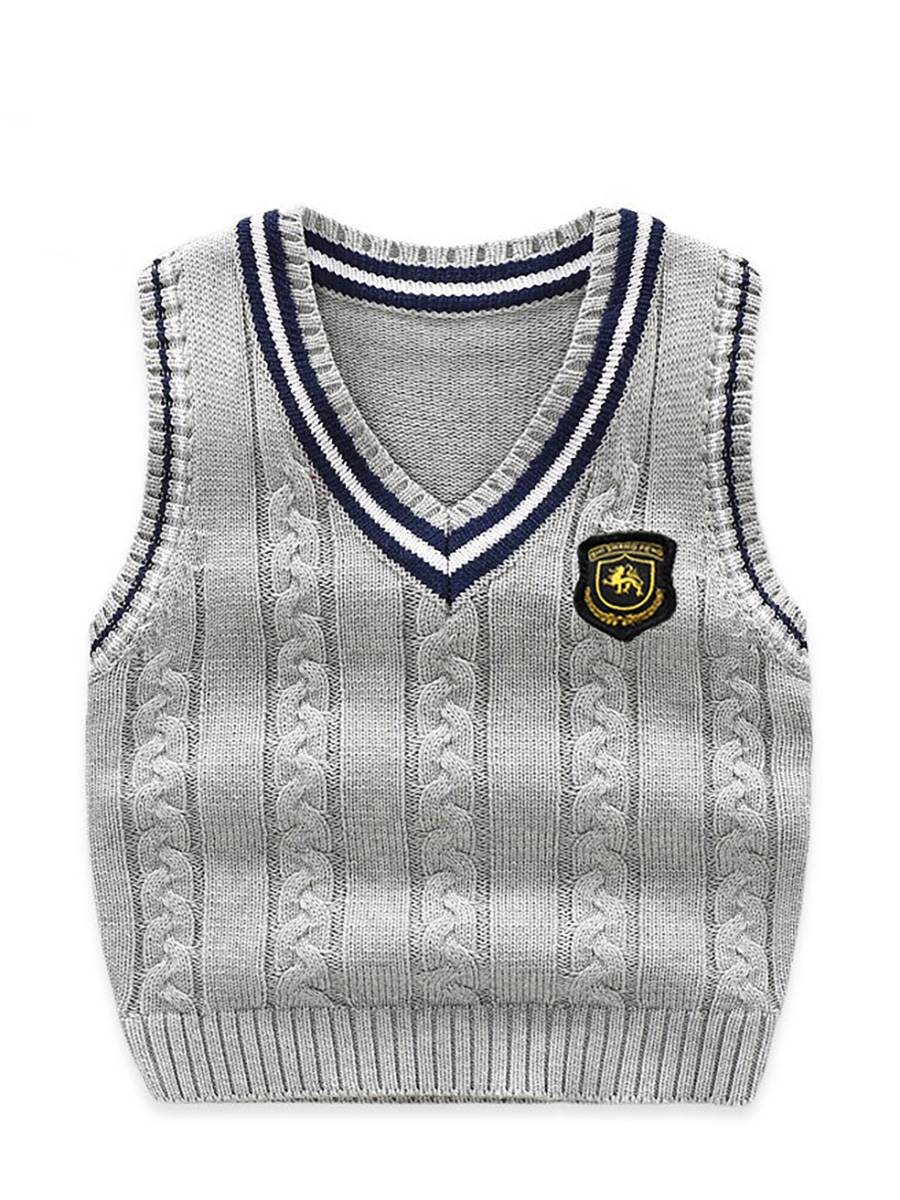 Boy baby knit sweater vest 2024 new spring and autumn thin children Korean version of foreign gas wool clothes small vest