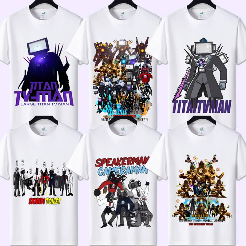 THE TOILET MAN AND THE MONITOR, T-SHIRTS, THE TV MAN, THE STUDENT-CODED TITANS