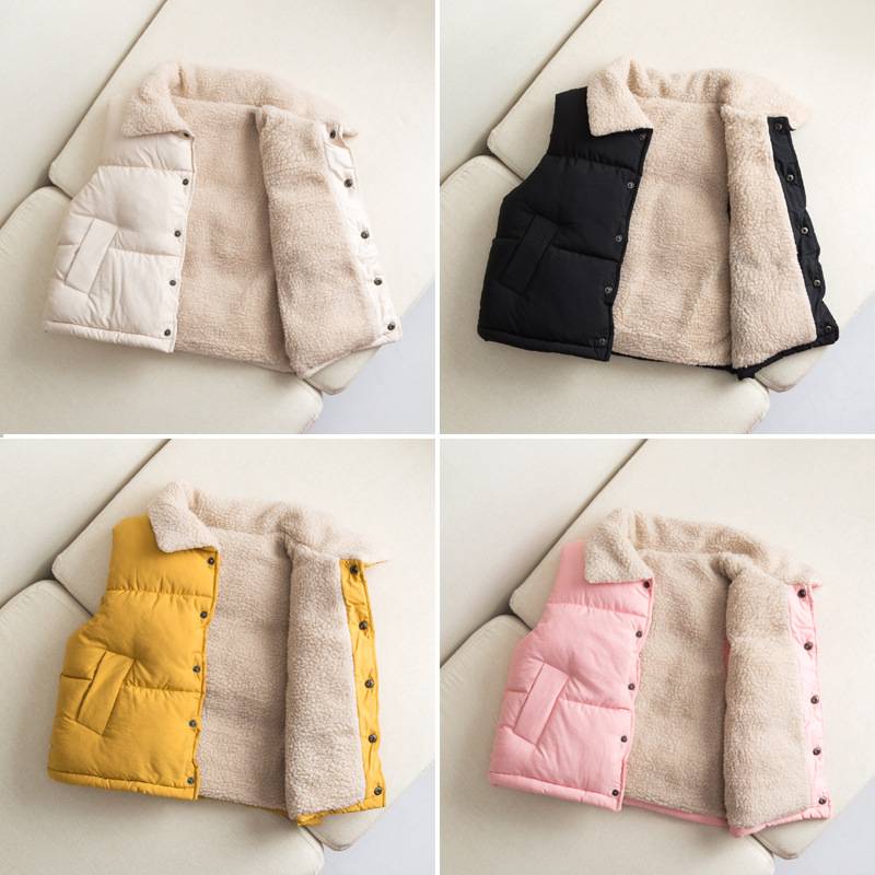 British NEXT Children's Winter down cotton vest lambsamine Korean version baby girl boys boys plus velvet thickened vest