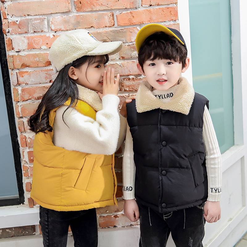 British NEXT Children's Winter down cotton vest lambsamine Korean version baby girl boys boys plus velvet thickened vest