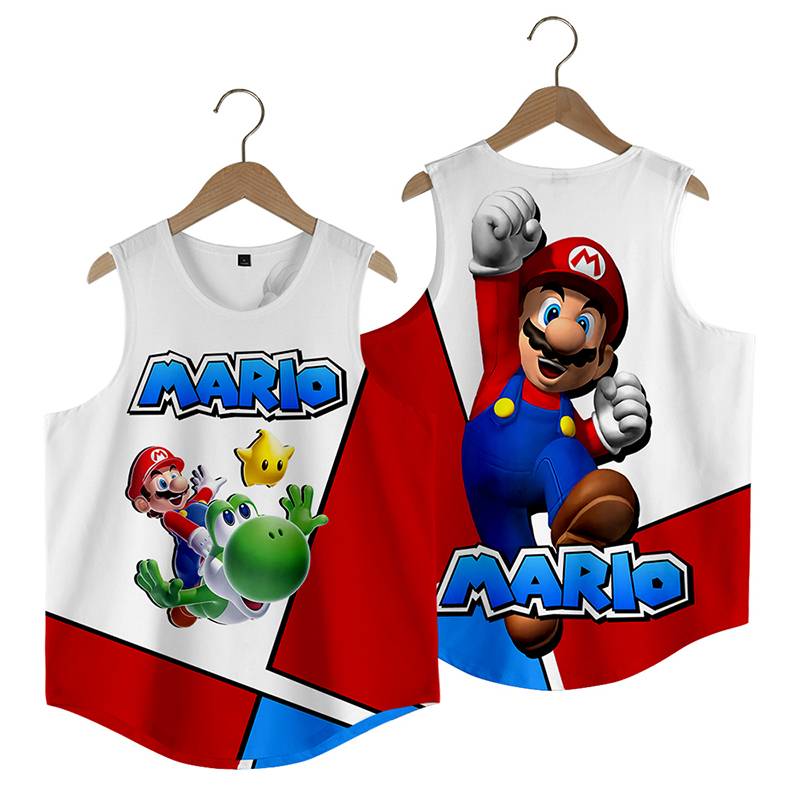 Mario's vest for boys and girls with toonless shirts on a summer dry-out exercise